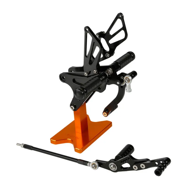 Регулируемый ЧПУ Заготовка черный задний Набор подножек для ног подножки Rearset