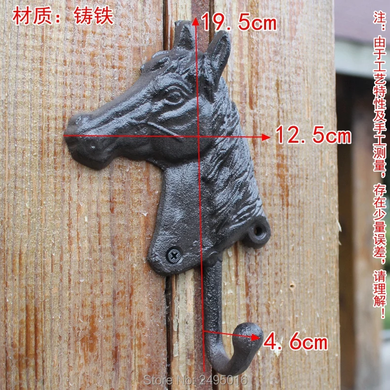 Чугунный настенный декоративный крючок с головкой лошади | Дом и сад