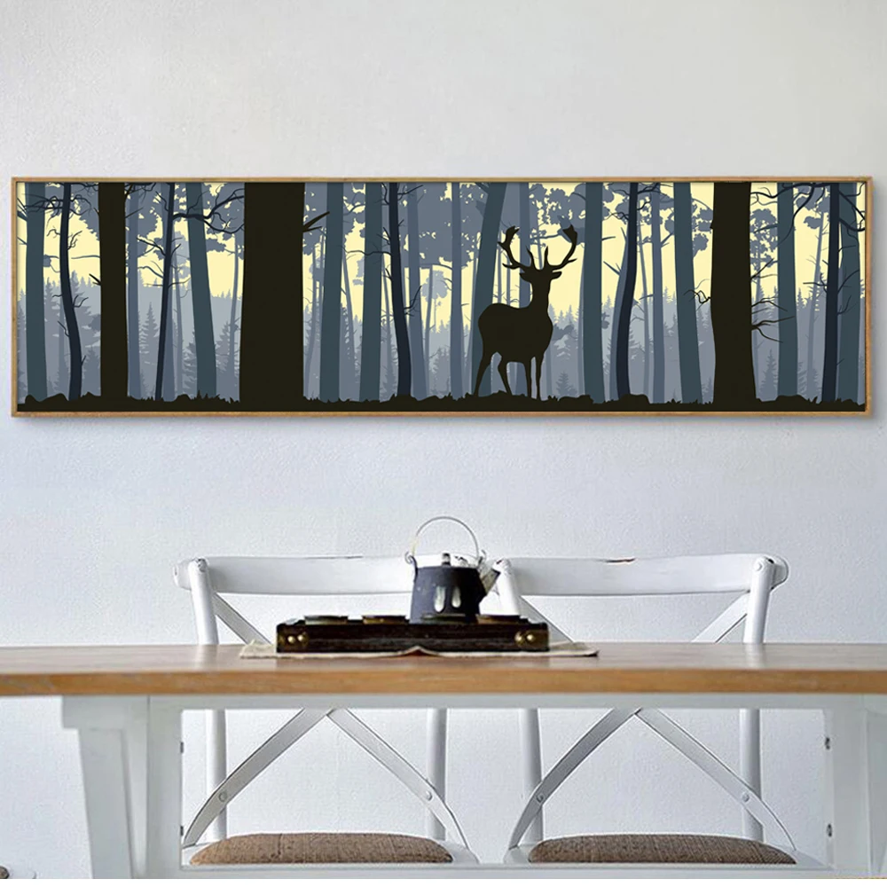 Элегантный Поэзия современный пейзаж Картины арт леса деревьев плакат на холсте