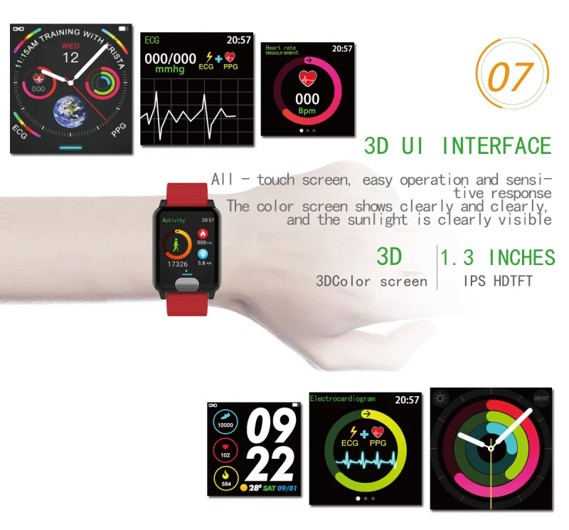 Gps Smartwatch водонепроницаемые умные часы ECG PPG измерение артериального давления фитнес-трекер Браслет Пульс для IOS телефона