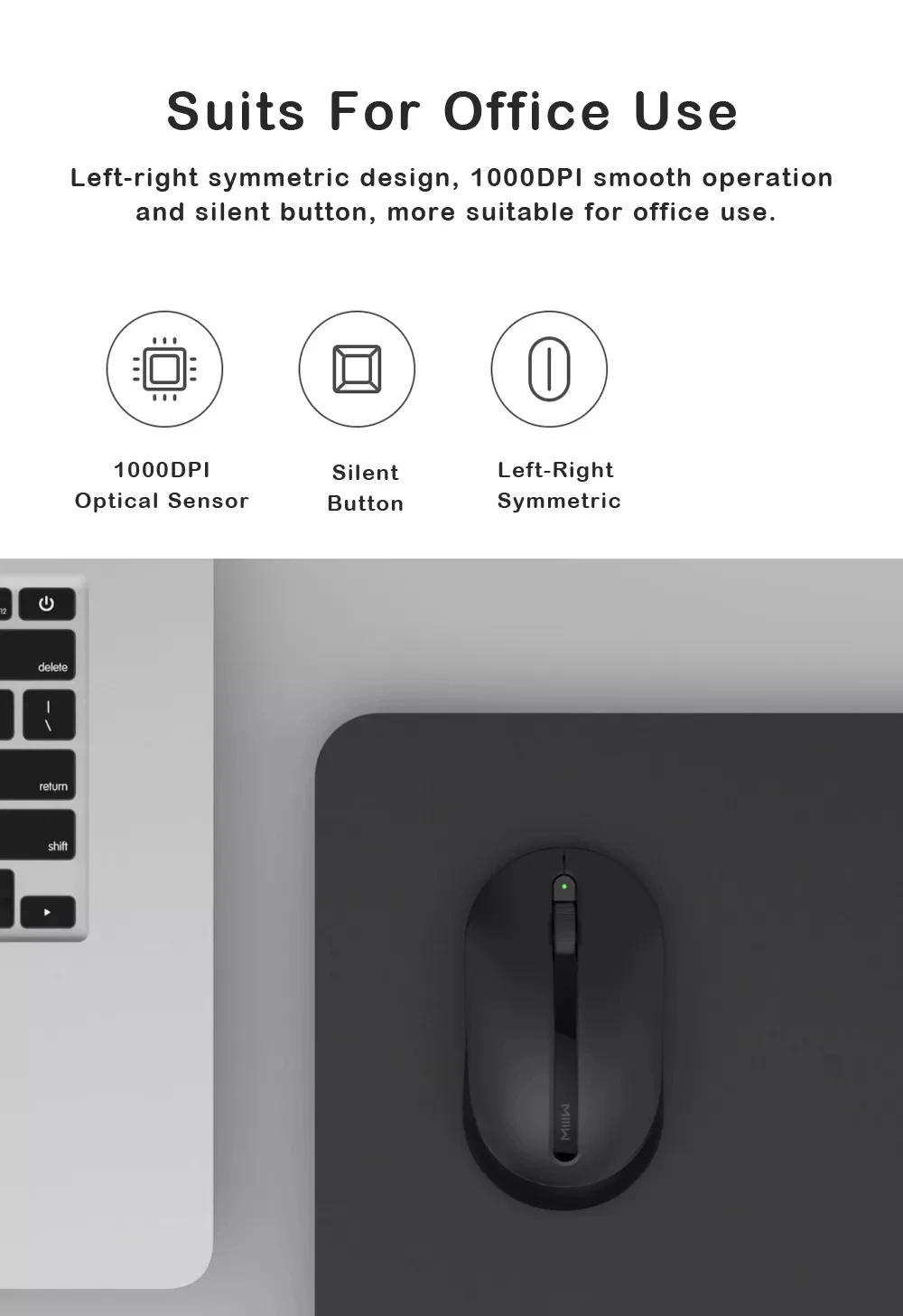 Xiaomi MIIIW RF 2,4 ГГц Беспроводная Офисная Клавиатура и мышь комплект 104 клавиш Совместимость Портативный USB клавиатура для Windows PC Mac