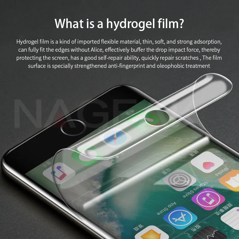 NAGFAK 0 15 мм Гидрогелевая Мембрана пленка для iPhone 8 7 Plus 6 6s X с инструментом Защитная
