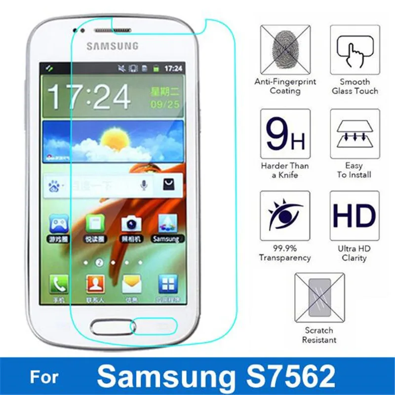 9H Arc 0 3 мм 2.5D Взрывозащищенная закаленная стеклянная пленка для Samsung Galaxy S Duos S7562 GT 4