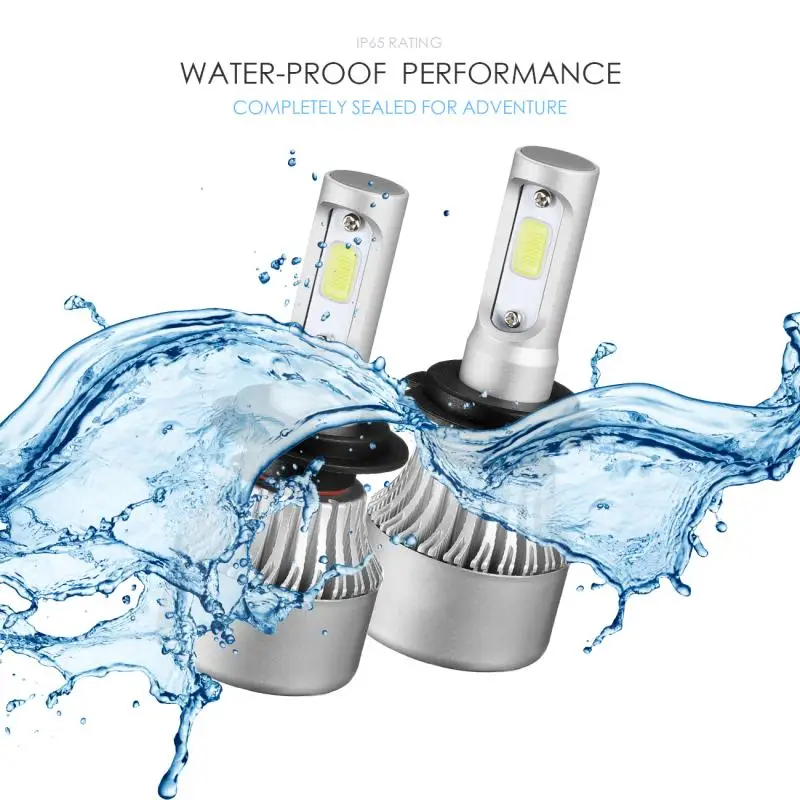 Oslamp H7 COB светодиодные лампы для автомобильных фар Комплект 72 Вт 8000lm 6500 к авто фары