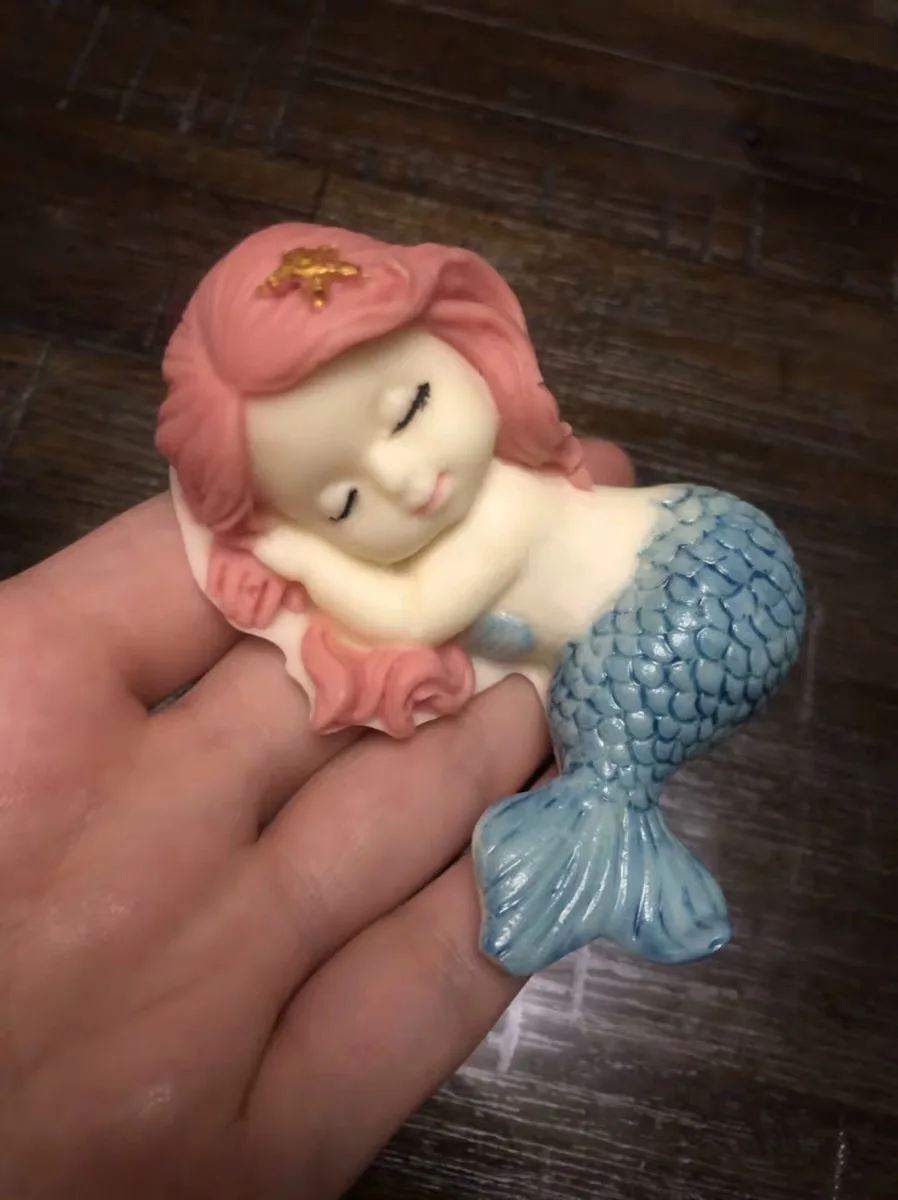 Русалка прекрасная шоколадная мышь Торт Мороженое DIY Украшение 3D формы пищевого