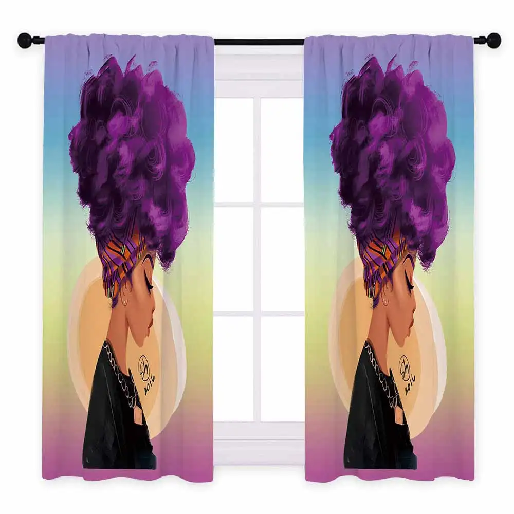 Style A - 2pcs Miracille Africa, женские затемненные занавески для гостиной, оконные занавески для спальни, декоративные оконные занавески, затемняющие комнату - Цвет: Style A - 2pcs