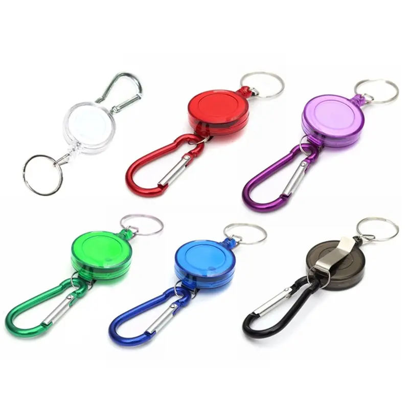 

Mulitifunctional Multicolor Badge Reel Retractable Keychain Recoil Yoyo Ski Pass ID Card Holder Keyring Key Chain Steel Cord