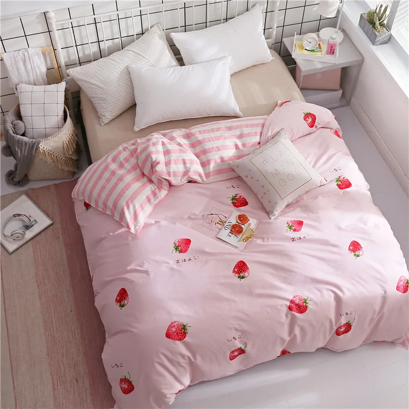 Клубника Фрукты пододеяльник прекрасный розовое одеяло удобный мягкий Твин