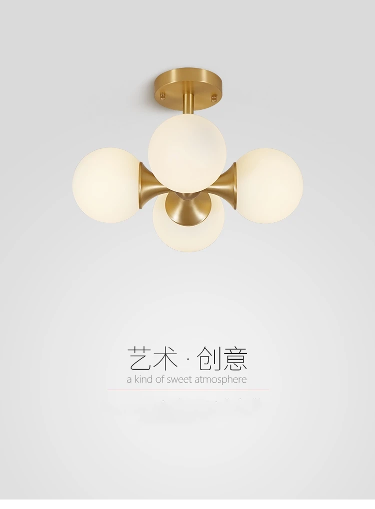 Modern LED Ceiling Lights Nordic Creative Glass Ball Led ceiling lamps living room Kitchen Magic bean bedroom garnish fixtures
