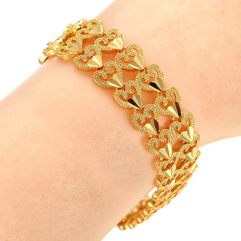 Style 5 Модный позолоченный браслет в стиле панк с бабочкой и сердцем, 24 K, медные браслеты и браслеты для мужчин и женщин, не выцветает - Окраска металла: Style 5