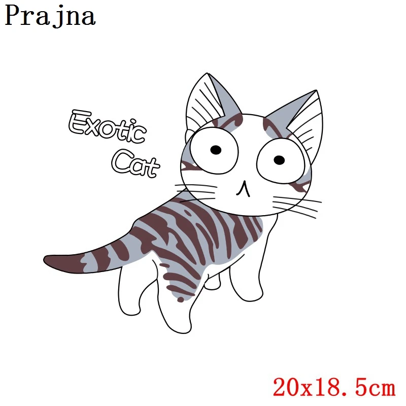 Prajna Heat Transfer Iron On Vinyl Thermal PVC Printed Patch Cute Animal Cat Transfers For Clothing Washable 2018 | Дом и сад