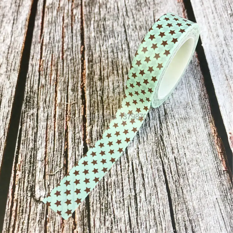 Декоративная лента Синяя Звезда из японской бумаги 1 5*10 метров|washi tape|decorative tapemasking