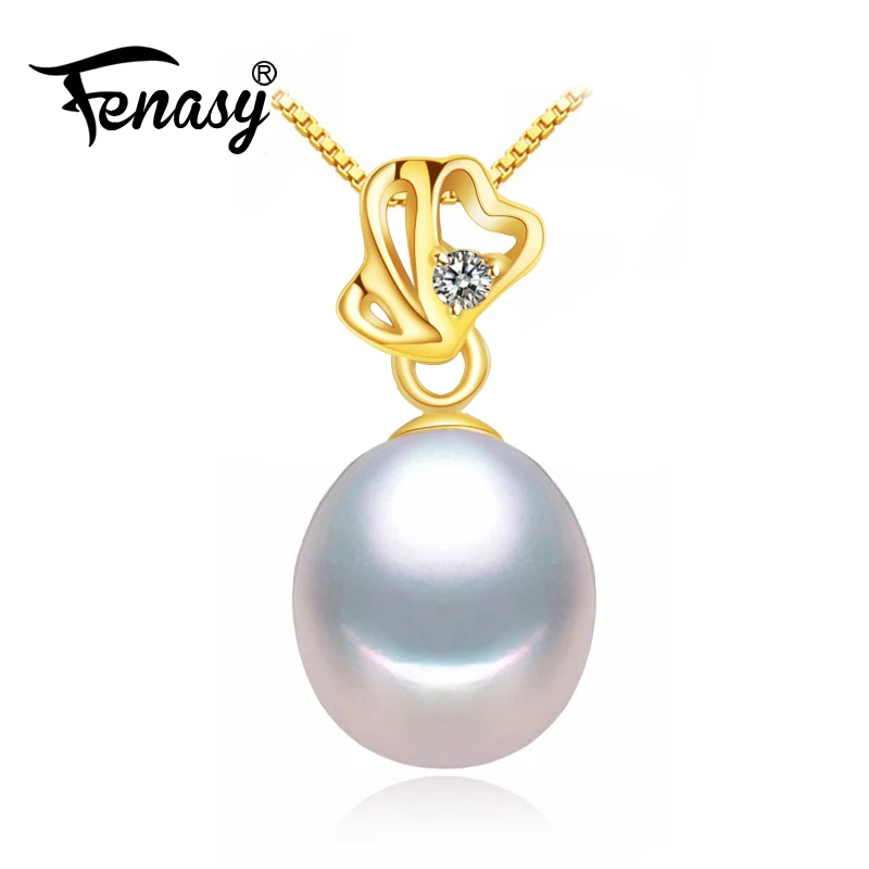 

FENASY из 18-ти кратного желтого золота кулон жемчужные ювелирные изделия AU750 Золотое сердце кулон для любителей жемчужные Кулоны из нержавеюще...