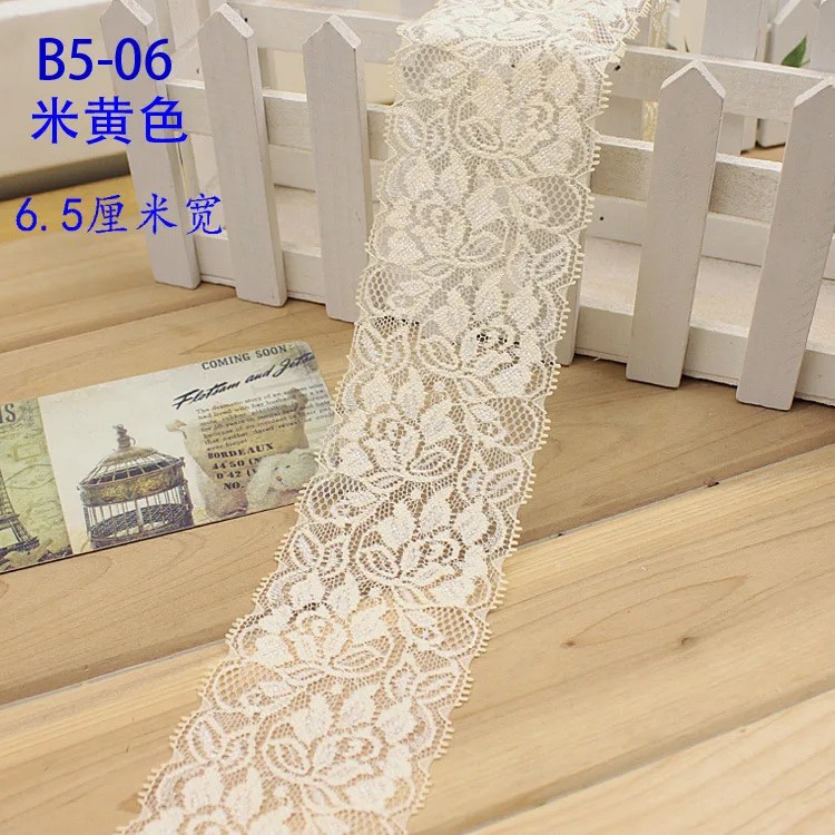 2 м/Лот 65 мм эластичная кружевная ткань черного, белого, бежевого, темно-синего, розового, красного, серого цветов кружевная отделка DIY ремесла материал с кружевной лентой