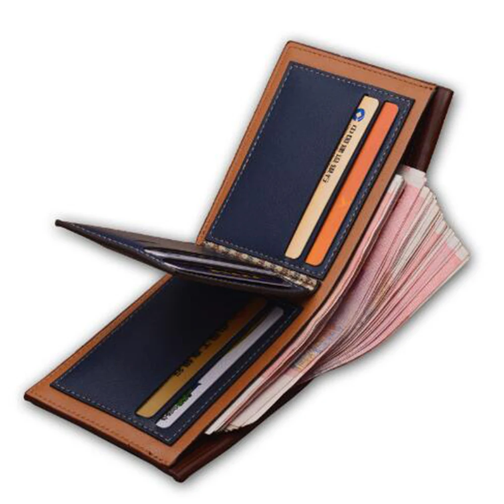 Short Slim Leather Men Wallets Luxury Brand Male Purses Cuzdan Dollar Price Business Credit Card Holder Bifold Coin Pocket Walet | Багаж и