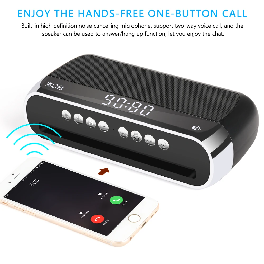 TOPROAD портативный Bluetooth динамик беспроводной стерео звук бас плеера Поддержка FM