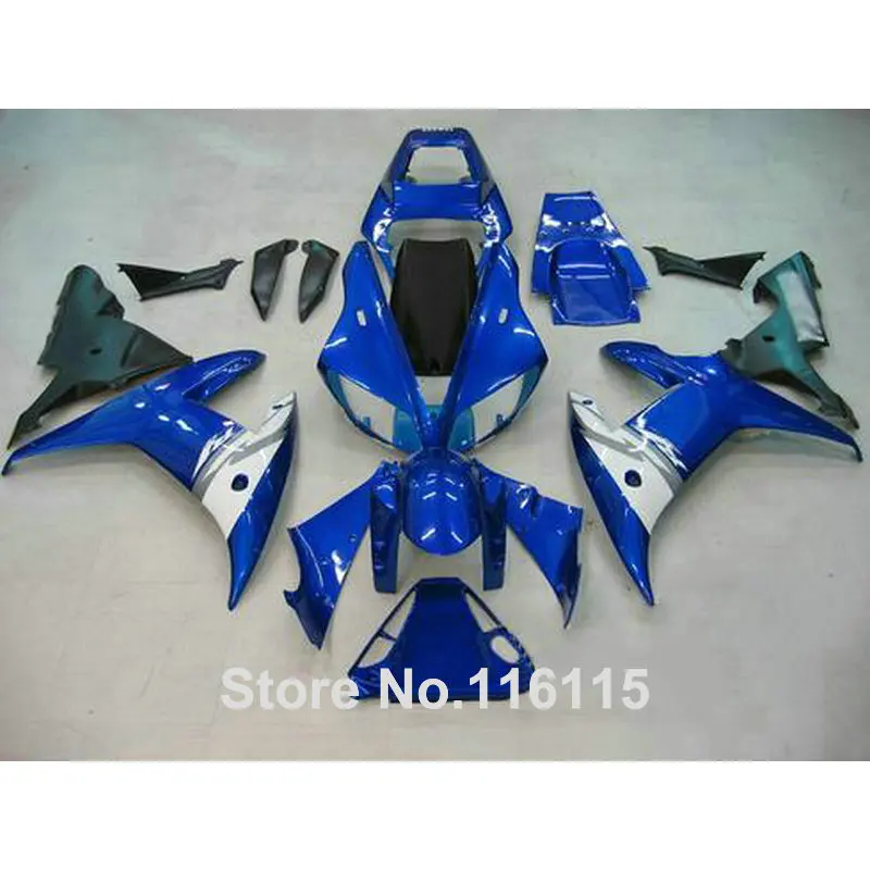 

Injection molding High quality fairings set for YAMAHA YZF R1 2002 2003 white blue black motorcycle Fairing kit YZF-R1 02 03 KN2