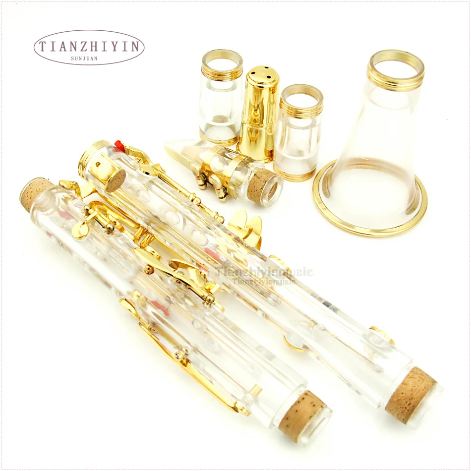 clear clarinet kit Bb key real gold plated parts new | Спорт и развлечения
