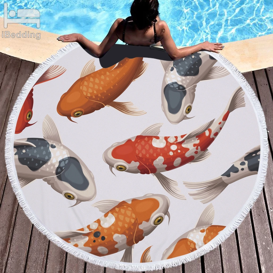 Напечатанное микрофибра круглое пляжное полотенце банные полотенца для