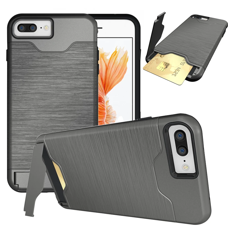 Для iPhone 7 funda Роскошный тонкий гибридный карман для кредитных карт Скрытая Сумка