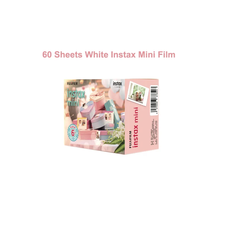 Новое поступление 6 упаковок в 1 Fujifilm Fuji Instax Mini белая пленка мгновенная фотобумага для Instax Mini 9 8 7S 70 90 25 камера SP2 SP1 - Цвет: 60 sheets