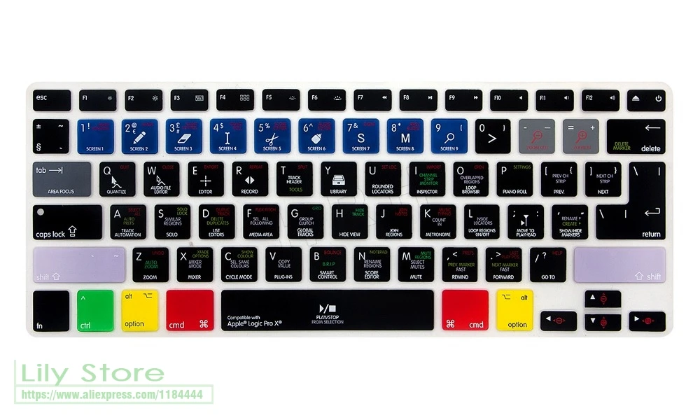 Для всех Macbook Air 13 Pro Retina 15 17 A1278 Logic X функциональная силиконовая клавиатура с