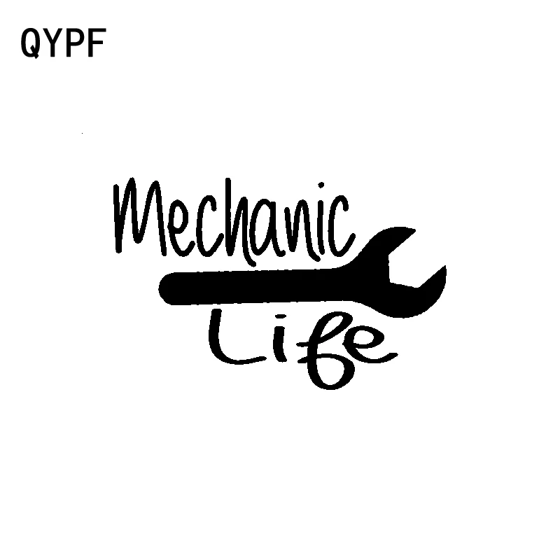 QYPF 14 6 см * 9 3 Индивидуальная наклейка Mechanic Life черная серебряная Виниловая для