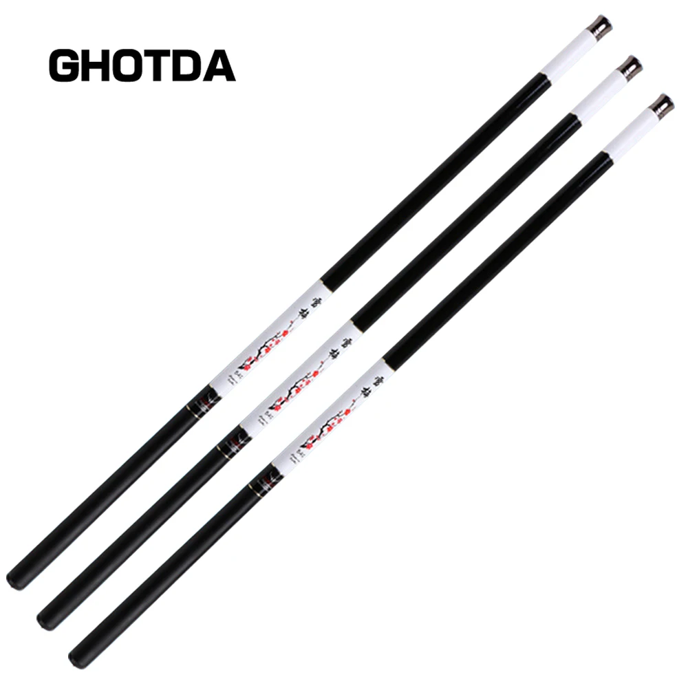 Carp Fishing Rod Stream Pole Carbon Fiber Hard Ultra-light 3.6-7.2M Hand Telescopic | Спорт и развлечения