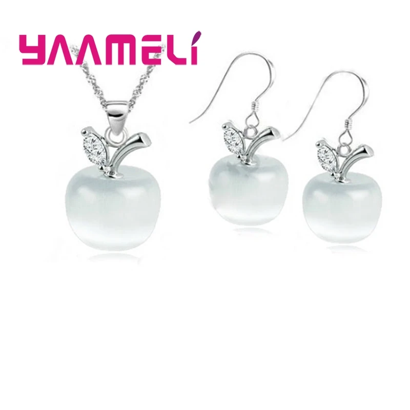 Милые Ювелирные наборы из стерлингового серебра 925 пробы кошачий глаз камень