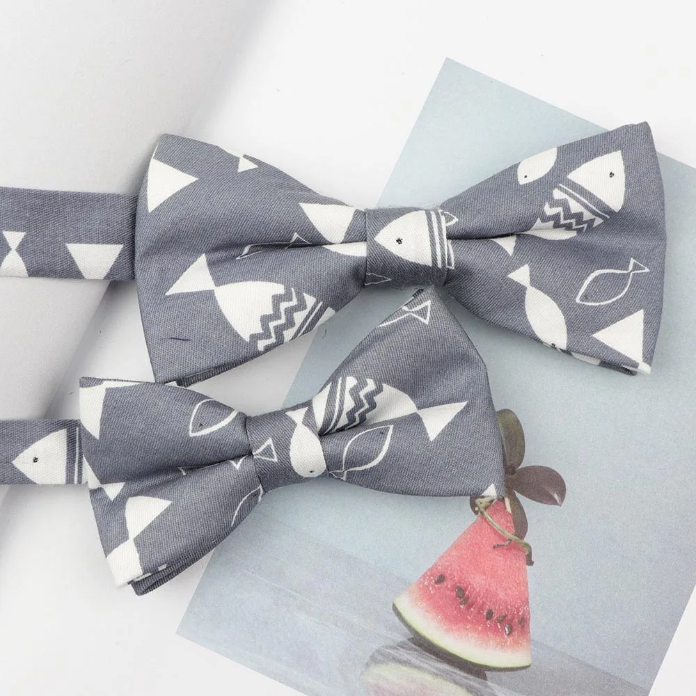 Set 17 Комплекты для родителей и детей с мультяшными фруктами и животными, галстук-бабочка с принтом, милые хлопковые детские аксессуары для домашних животных, мужские вечерние галстуки-бабочки на свадьбу - Цвет: Set 17