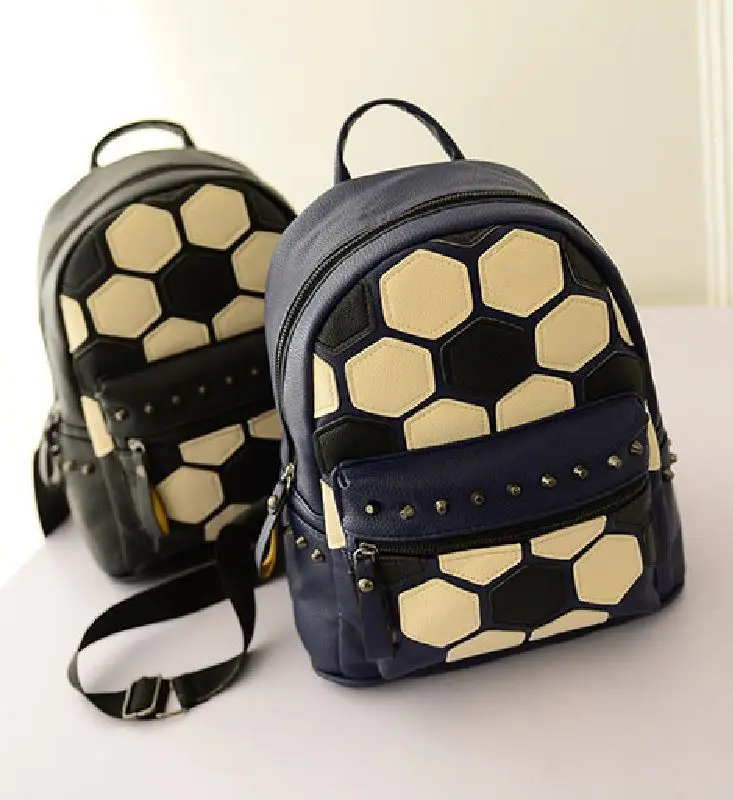 cheer leader soccer backpack super-popular sweet shoulder bag football embossed rivet girl backpacks college | Багаж и сумки