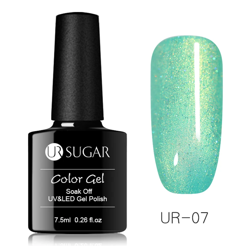 UR-07 Ur Sugar жемчужная оболочка Гель-лак для ногтей Блестящий голографический блестящий гель замачиваемый УФ-Гель-лак 7,5 мл Гель-лак для маникюра - Цвет: UR-07