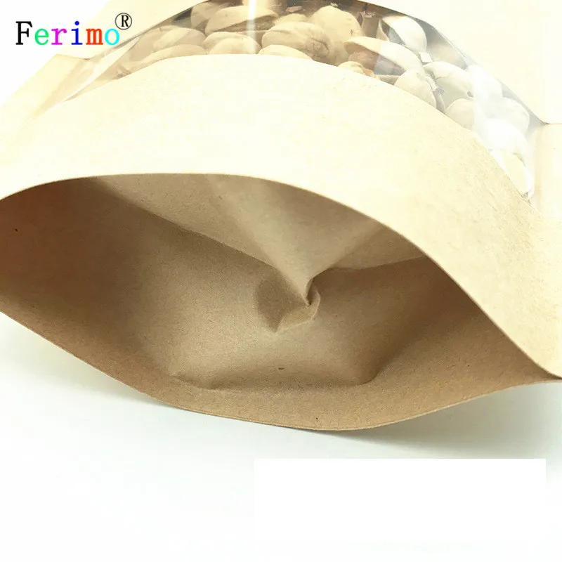 Прозрачный и высококачественный пакет из крафтовой бумаги для пищевых продуктов