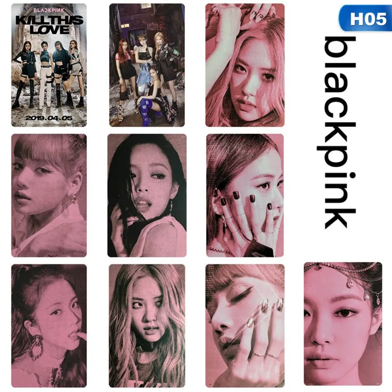 H05 10 шт./компл. Kpop Blackpink убить любовь фото stikcy карты Дженни Lisa Фотокарта Стикеры альбом с украшением в виде кристаллов карты Стикеры - Цвет: H05