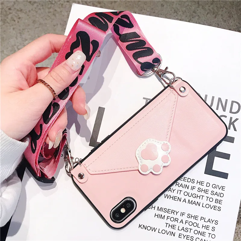 FTAIDKJ Роскошный чехол-кошелек из искусственной кожи с кошкой для iPhone 6 6S 7 8 Plus X XR XS Max