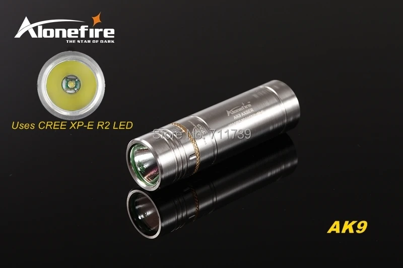Светодиодный фонарик AloneFire AK9 CREE XPE R2 5 режимов из нержавеющей стали компактный с