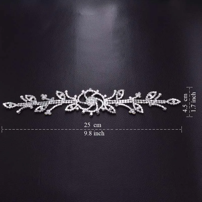 

DIY 10pcs Wholesale Flower Crystal Glass Rhinestone Patches Applique Accessory for Bridal Belt Sash Hairband Garment HD-562