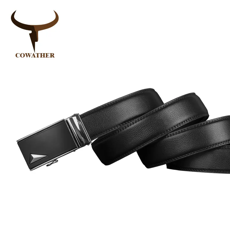 Мужской ремень из натуральной коровьей кожи с автоматической пряжкой