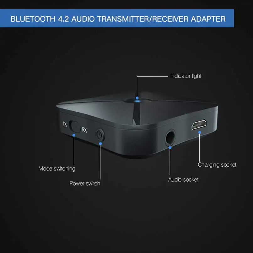 Аудиоприемник и передатчик Rovtop 2 в 1 Bluetooth 4 стерео беспроводной адаптер с 3 5 мм AUX