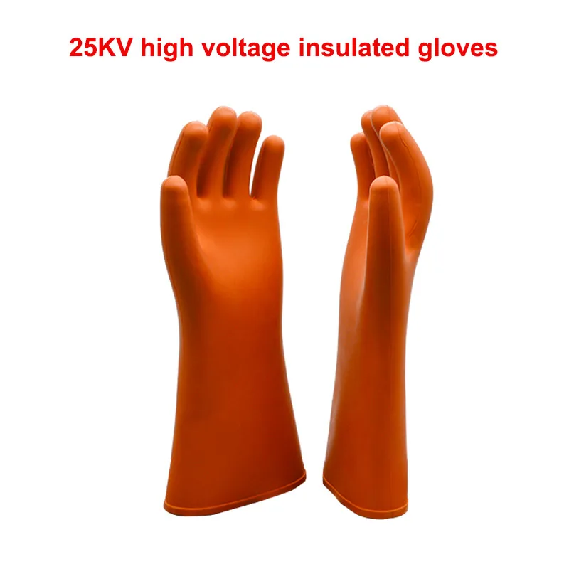 Insulation Gloves 12KV/20KV/25KV/35 KV Anti-electric Labor Safety Leakage prevention Rubber Gloves Electrician Insulating Glove - Цвет: 25KV Hand type