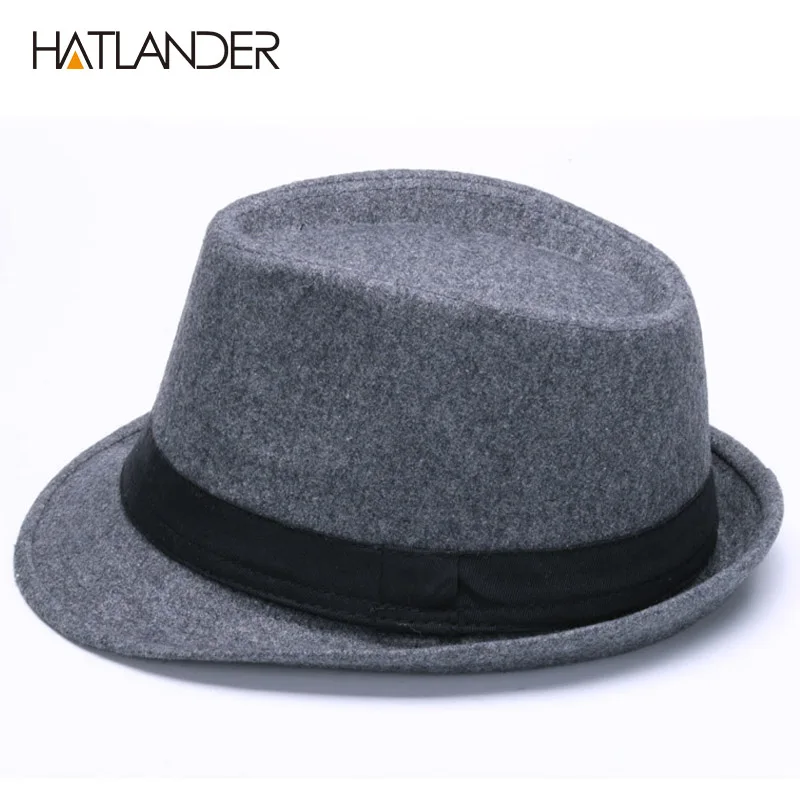 Фото Шляпа-федора для мужчин и женщин HATLANDER, Классическая однотонная фетровая шляпа для мужчин и женщин, шерстяная шляпа для джаза и церкви, зимня... №4