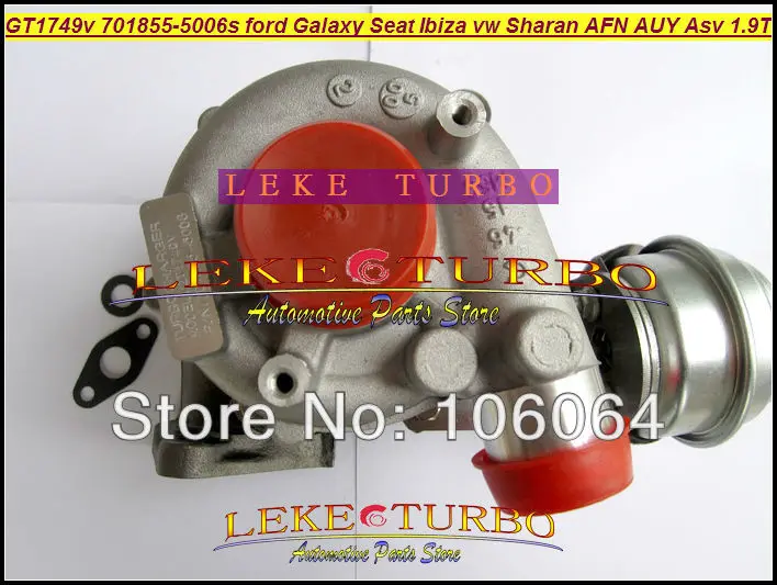 Турбокомпрессор GT1749V 701855 5006S 028145702S для Ford Galaxy Seat Alhambra Ibiza VW Sharan AFN/AUY/ASV/AVG 1.9L TDI|turbo