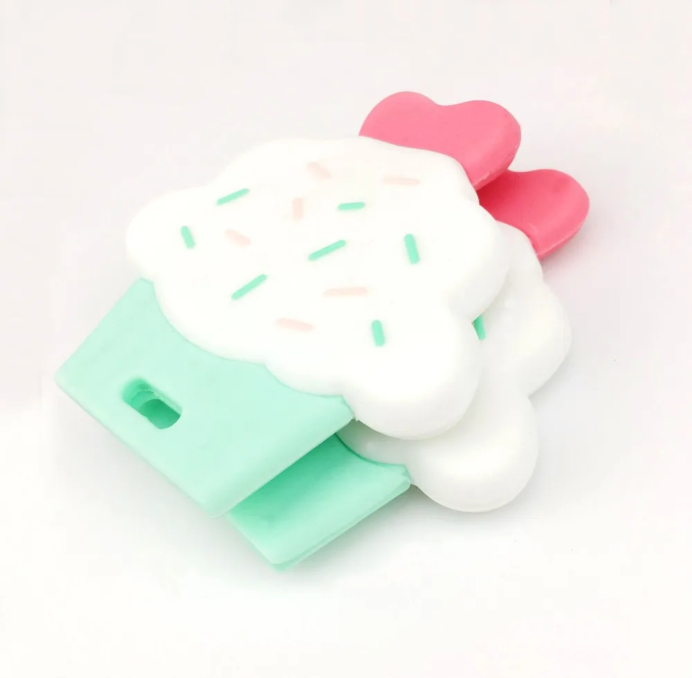 

Let's Make Baby Teether 10pcs Silicone Cup Cake Cute Diy Accessories Nursing Teething Toys Pendants Food Grade Silicone Teether