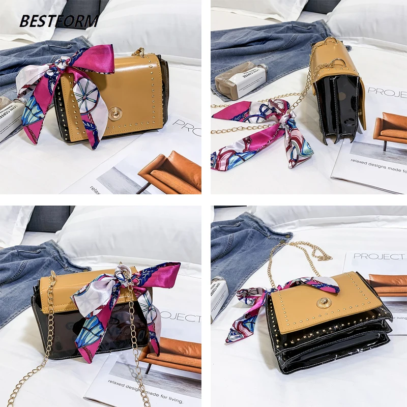 BESTFORM прозрачные гелевые сумки для женщин мини цепь роскошная женская сумка на