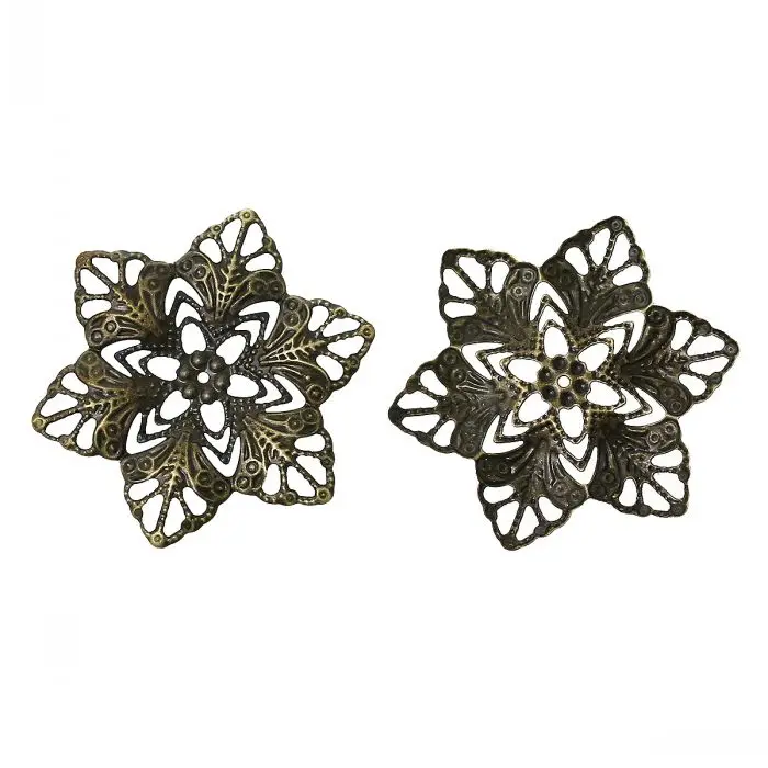 

DoreenBeads Embellishments Findings Filigree Wraps Connectors Flower Antique Bronze 3.5cm x 3.0cm,100 PCs from yiwu