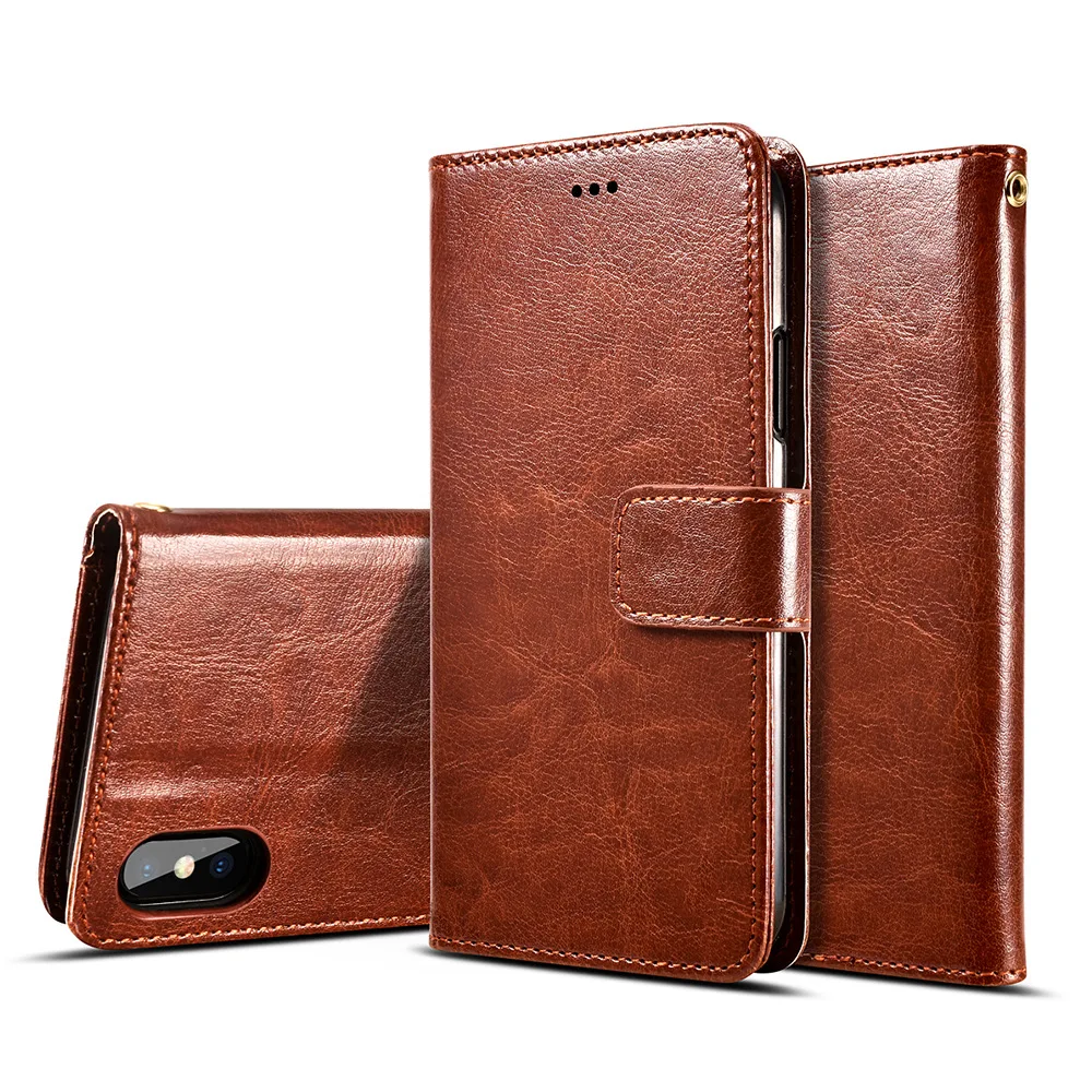 Luxury Vintage PU Leather Flip Cover For iPhone X XS Max/XR 6 6s 7 8 Case Wallet Kickstand Card Pocket Mobile Phone Bags Fundas | Мобильные