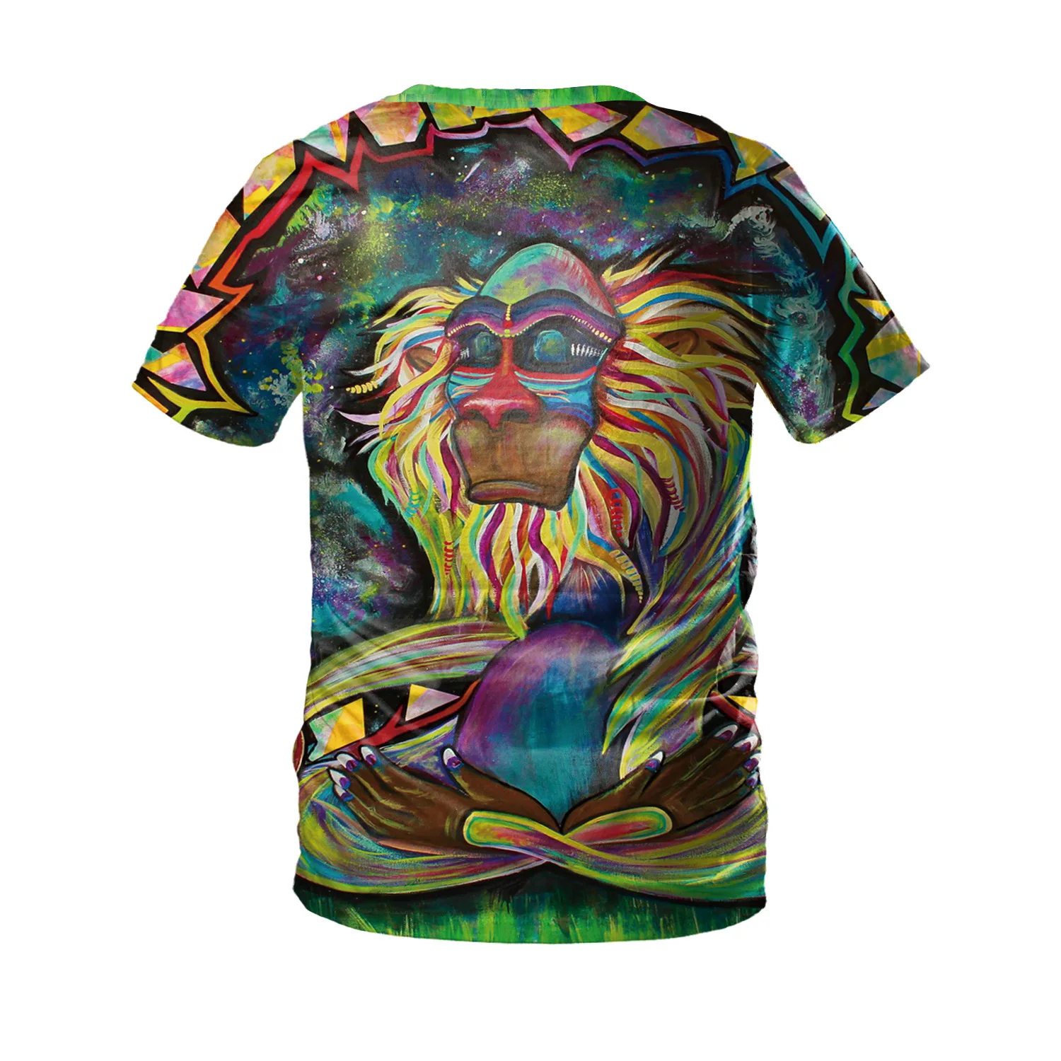 Женская футболка с 3D принтом свободная коротким рукавом и круглым вырезом в