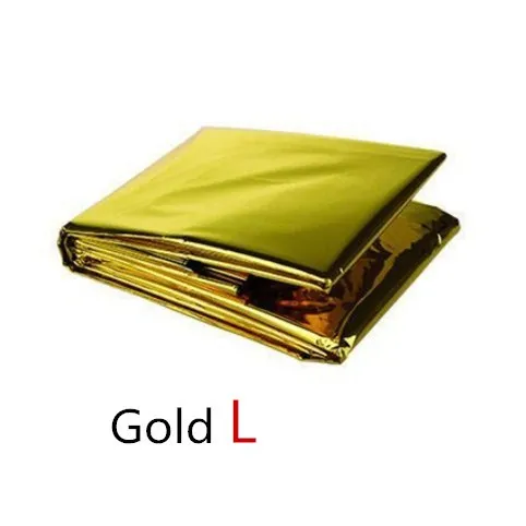 Gold L Спасательное Emergent одеяло для выживания, термальная аптечка, лечебный лагерь, теплое тепло, сухое, сохраняющее фольгу одеяло, инструмент для улицы 160x210 см - Цвет: Gold L
