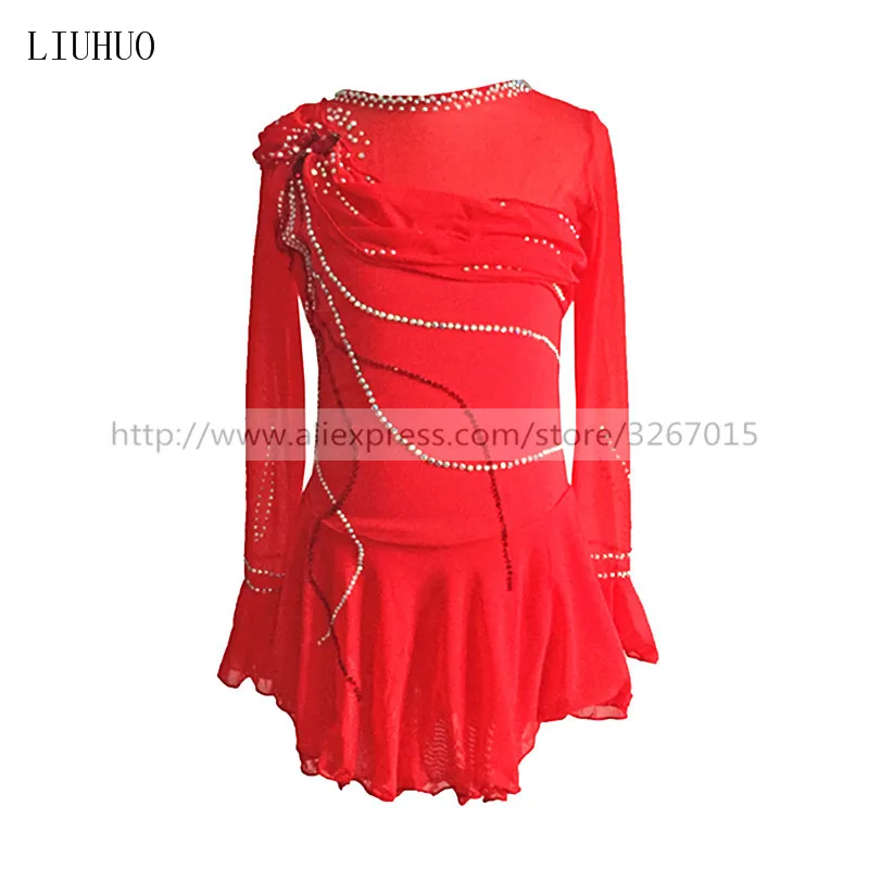 Платье для фигурного катания женское платье на коньках с длинным рукавом и