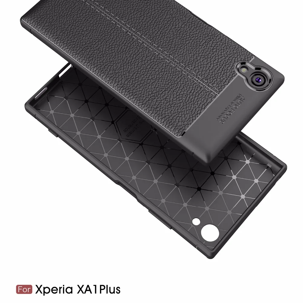 Роскошный кожаный чехол для телефона с рисунком личи для sony XA1 Plus G3412, Мягкий Силиконовый противоударный чехол из ТПУ